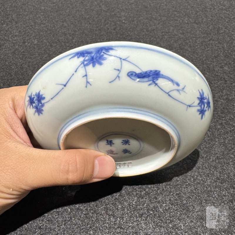 明天启 青花高仕携琴图盘 - 图4